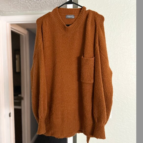 Cozy Oversized Orange Sweater - size S/M - Picture 2 of 3